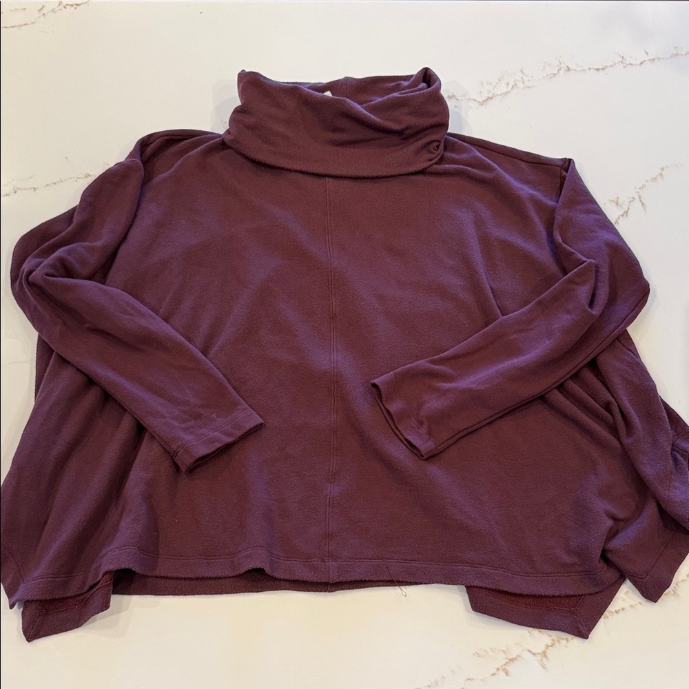 Athleta Rich Maroon Oversized Turtleneck Sweater Size S